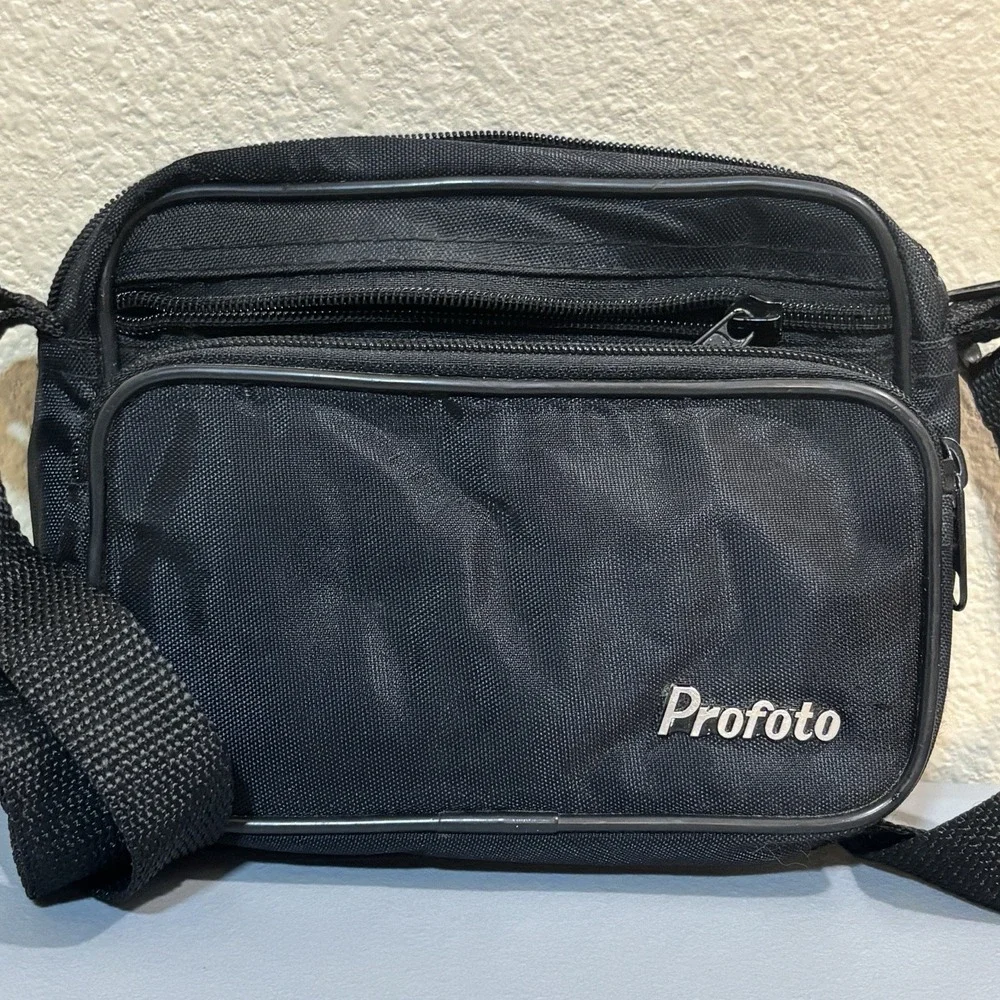 Profoto Black Camera Travel Bag Crossbody Adjustable 3 Sections Zip Waterproof
